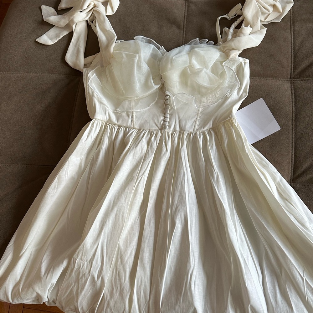 Free People & For Love & Lemons Heidi Midi Dress in Ivory
